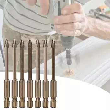 10 шт., сверло с шестигранным хвостовиком, крестовая головка, высокая твердость, быстрый прочный эффективный крест 6mm