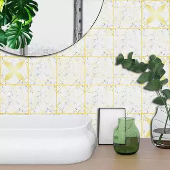 10 шт., светлая роскошная стильная мраморная плитка, напольная наклейка для кухни, ванной комнаты, украшения для гардероба, кожаная текстура, износостойкие обои 15cmX15cmX10pcs