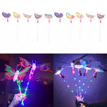10 шт. светодиодная бабочка вспышка фея палочка волшебная палочка светящаяся детская светящаяся игрушка подарок на день рождения принадлежности для вечеринки светящиеся