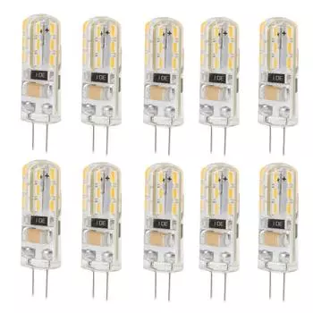 10 шт. Светодиодная лампа G4 с двухконтактным цоколем 1,5 Вт AC110V 110 лм Силиконовая лампочка для ландшафтного освещения White Light 6000K