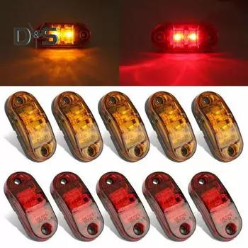 10 шт., светодиодные боковые фонари для грузовика, супер яркие, IP68, водонепроницаемые, универсальные, передние, задние, боковые, габаритные индикаторы, свет, автомобильные аксессуары A оранжевый