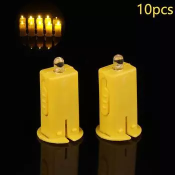 10 шт. Светодиодные бумажные фонарики Фитили Шарики Светодиодная подсветка Электронные на батарейках Миниатюрные огни Свадебное украшение для вечеринки по случаю дня рождения жёлтый