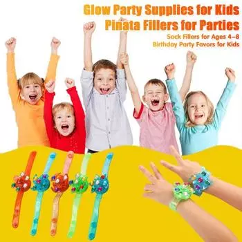 10 шт. светодиодных браслетов-спиннеров со светодиодной подсветкой, светящихся в темноте, праздничные атрибуты