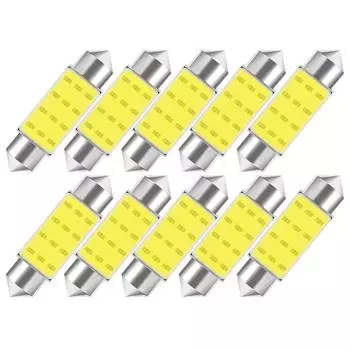 10 шт. светодиодных ламп C5W C10W Festoon 31/36/39/41/42 мм 12 В COB 7000 К белого цвета для салона автомобиля, плафона, лампы для чтения, багажника, номерного знака