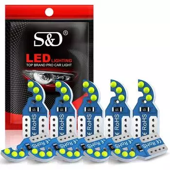 10 шт. светодиодных ламп T10 W5W WY5W 194 168 для автомобиля, светодиодные сигнальные лампы, внутреннее освещение, габаритные огни, боковые габаритные огни, подсветка номерного знака 12 В, авто белый