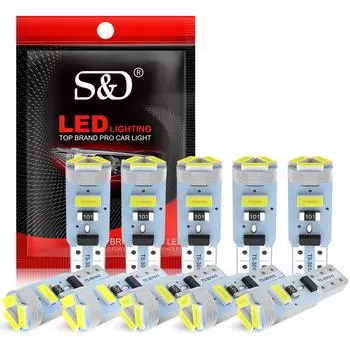 10 шт. светодиодных ламп T5 белого цвета 5SMD светодиодная лампа для салона автомобиля, приборная панель, кластер, индикатор панели приборов, автоматическая лампа W3W W1.2W 74 17 37 70 2721 12 В