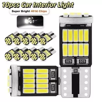 10 шт. светодиодных лампочек Canbus 4014 26 Smd 6000K 168 194 безошибочный салонный плафон для номерного знака супер яркий автоматический световой сигнал 10PCS белый