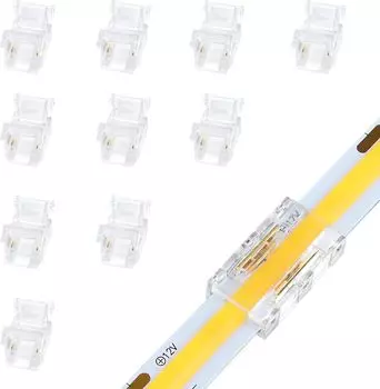 10 шт. светодиодных разъемов 2Pin 8/10 мм, разъем Strip-to-Stick, прозрачный, без пайки, без проводов, разъем для ленточного освещения 10PCs