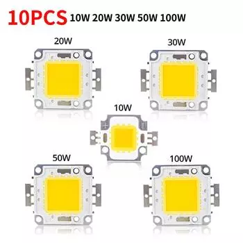 10 шт. светодиодный чип 10 Вт 20 Вт 30 Вт 50 Вт 100 Вт DC 12 В 32 В 36 В подсветка диодные лампы бусины светодиодная матрица для DIY прожекторов лампы прожекторы 10W 9-12V