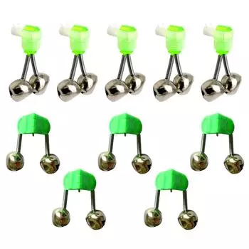 10 шт. светодиодный светильник для удочки, сигнализация поклевки, рыболовные колокольчики, двойные кольца, сигнализация для ночной рыбалки, индикатор удочки