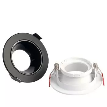 10 шт. светодиодный светильник направленного света, регулируемый светодиодный встраиваемый потолочный светильник, рамка для GU10 MR16 GU5.3 E27, крепление для лампочек, точечных светильников чёрный