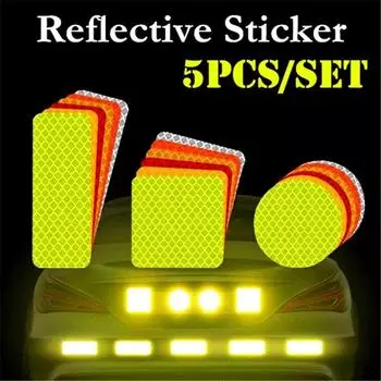 10 шт., светоотражающая предупреждающая полоса, наклейка, наклейки для стайлинга автомобиля, самоклеящаяся предупреждающая лента, авто аксессуар 10 Pieces-Round синий