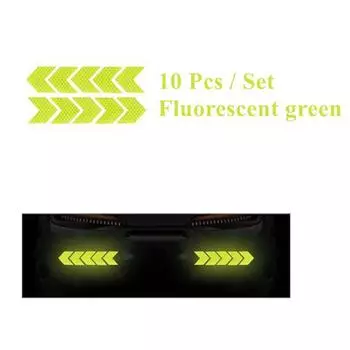 10 шт. светоотражающие наклейки для автомобильной безопасности, супер светоотражающая наклейка безопасности флуоресцентный желтый