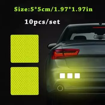 10 шт. светоотражающие наклейки на бампер автомобиля — повысьте безопасность и стиль ночного вождения! a-9 красный
