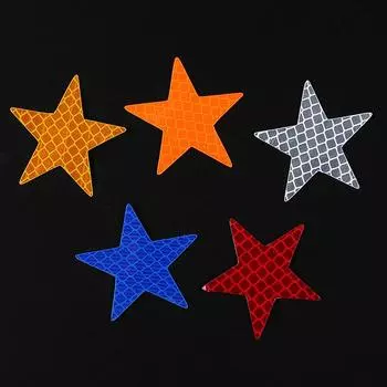 10 шт. светоотражающие наклейки, наклейки, пентаграмма, светоотражающая предупреждающая полоса, лента для стайлинга автомобиля, светоотражающие полосы для бампера автомобиля, безопасная звезда красный