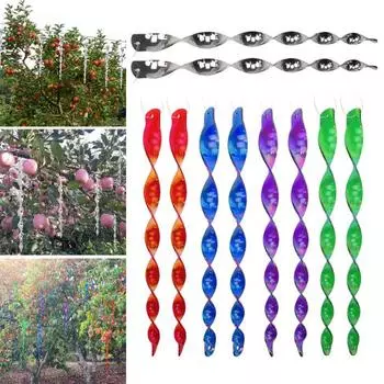 10 шт., светоотражающие спиральные стержни, отпугиватели птиц, яркие цвета, сверкающие, широко используемые портативные палочки для отпугивания птиц на открытом воздухе, устройство для отпугивания птиц фиолетовый