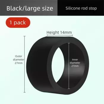 10 шт. Светящаяся лента-грипса Мягкий силикон Рыболовные инструменты Легкий стопорное кольцо для удилища Black-L
