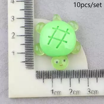 10 шт. светящиеся кавайные черепахи из смолы подвески для изготовления ювелирных изделий, подвески в виде животных, поделки, брелки, серьги, аксессуары