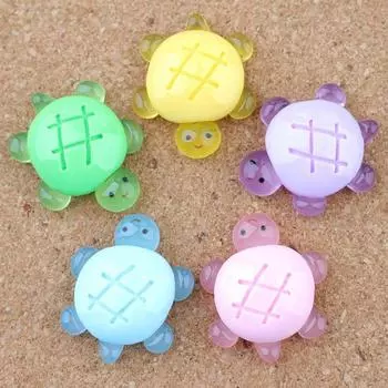 10 шт. светящиеся кавайные черепахи из смолы подвески для изготовления ювелирных изделий, подвески в виде животных, поделки, брелки, серьги, аксессуары as the picture