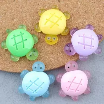 10 шт. светящиеся кавайные черепахи из смолы подвески для изготовления ювелирных изделий, подвески в виде животных, поделки, брелки, серьги, аксессуары as the picture