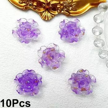 10 шт. светящихся в темноте шпилек для волос Crafting Camellia DIY маникюрные аксессуары для дизайна ногтей чехлы для телефонов подвески для ногтей 3D смола светящаяся