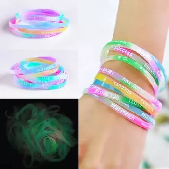 10 шт. светящийся силиконовый браслет конфетного цвета резиновый ремешок на запястье