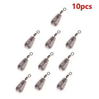 10 шт. свинцовых грузил обратного рыболовного грузила вращающееся кольцо в форме восьмерки скользящее свинцовое грузило в форме капли воды B