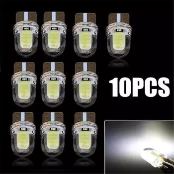 10 шт. T10 194 168 W5W COB 8-SMD Яркая светодиодная лампа белая 12 В 6500 К для автомобиля 10PCS