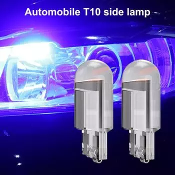 10 шт. T10 клиновая лампа COB светодиодный мини-акриловый корпус светильник номерного знака лампа купольный индикатор для автомобиля жёлтый