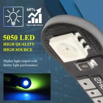 10 шт. T10 RGB 2SMD светодиодные лампы W5W Canbus без ошибок для внутреннего чтения, плафоны для парковки автомобиля 10pcs&T10