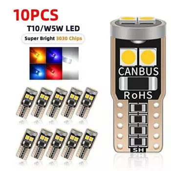 10 шт. T10 W5W 3030 6smd супер яркие светодиодные автомобильные парковочные огни WY5W автоматические клиновидные поворотные лампы Canbus без ошибок зелёный