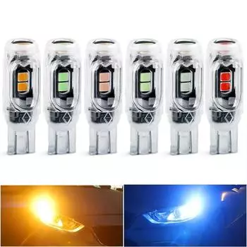 10 шт. T10 W5w белый красный синий авто светодиодный багажник тормозной указатель поворота лампа автомобильный парковочный задний фонарь фонарь заднего хода подсветка номерного знака 12 В 10PCS красный