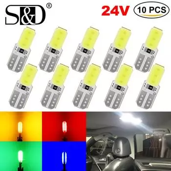 10 шт. T10 W5W светодиодный боковой фонарь 5W5 освещение салона автомобиля 3030 SMD чип WY5W 24 В дверной багажник купольная карта зазор Blub инструмент для авторемонта белый