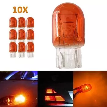 10 шт. T20 7443 7440 сигнальные лампы W21/5W прозрачное стекло DRL дневные ходовые огни поворотники стоп-сигналы тормозные задние фонари лампы