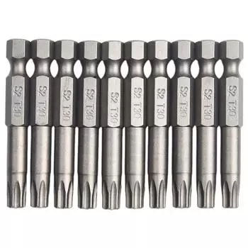 10 шт. T30 50 мм длинная отвертка бита магнитная Torx отвертка вставка биты инструмент