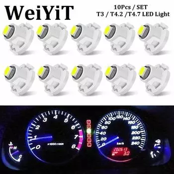 10 шт. T3 T4.2 T4.7 светодиодные лампы салона автомобиля приборная лампа авто индикатор приборной панели T3 белый