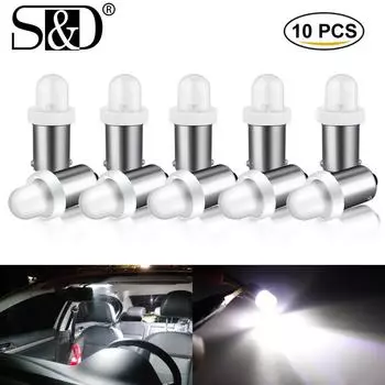 10 шт. T4W BA9S Светодиодные лампы постоянного тока 12 В H6W Светодиодные автомобильные светодиодные фонари 2835 1SMD Авто Интерьер Купол Карта Боковая лампа Лампа для автомобильного номерного знака Стояночные фонари 6000K Белый белый