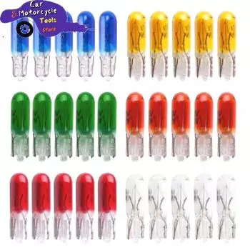 10 шт. T5 12 В 1,2 Вт автомобильные галогенные лампы для приборной панели салона автомобиля белый