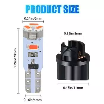 10 шт. T5 74 17 37 W3W светодиодные клиновидные лампы с гнездами для приборной панели, приборной панели, кластерного освещения 12 В, универсальные красный