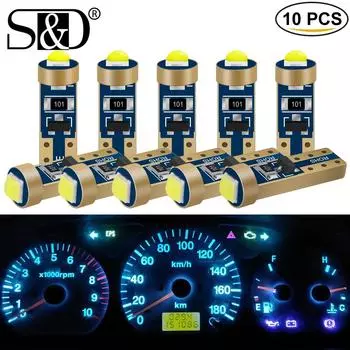 10 шт. T5 74 W1.2W W3W супер яркие светодиодные лампы автоматический клин приборной панели контрольная лампа автомобильный предупреждающий индикатор приборная панель свет белый