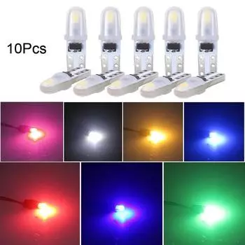 10 шт. T5 автомобильные светодиодные лампы для приборной панели 3014 2SMD светодиодные лампы 12 В в салоне автомобиля авто боковой клиновой приборный датчик лампы лампы светло-синий