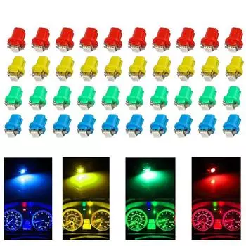 10 шт. T5 B8.5d светодиодные лампы для приборной панели автомобиля, маломощные лампочки 5050, лампа переключателя приборной панели автомобиля 12 В, внутреннее освещение автомобиля белый