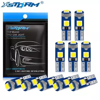 10 шт. T5 светодиодные фонари W1.2W W3W светодиодные лампы супер яркие 3030 светодиодные лампы для салона автомобиля авто боковой клин приборной панели приборная лампа белый