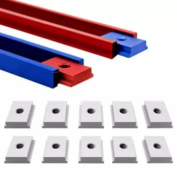 10 шт. T-образный направляющий алюминиевый M6/8 T-образный паз гайка мебельная гайка для профиля деревообрабатывающий инструмент пазы крепежи дорожка стопор M8 серебряный