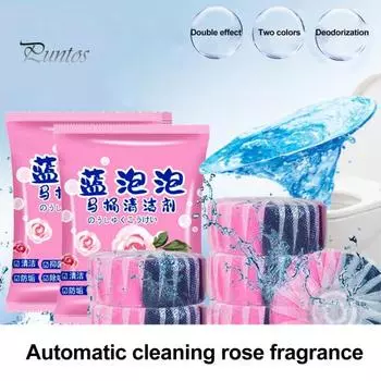 10 шт. Таблетки для чистки унитазов, двухцветные автоматические очистители унитазов, дезодоранты длительного действия, ароматизаторы для туалета розовый