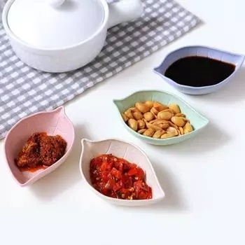10 шт., тарелка для соуса, пищевая, контактная, легко моющаяся, пластиковая, в японском стиле, в форме сердца, тарелка для приправ, кухонный гаджет Leaf бежевый