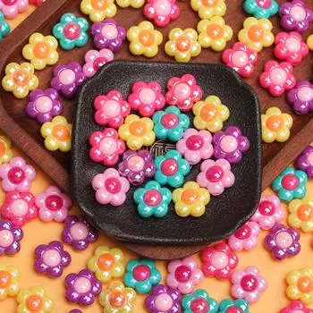 10 шт. темная серия с УФ-покрытием ослепляет два цвета цветочные бусины DIY ожерелье браслет аксессуары ювелирные изделия материалы ручной работы жёлтый