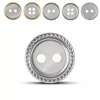 10 шт. текстурированная рубашка поло с кубинским воротником, японская берлинская рубашка с двумя петлями из смолы, летняя рубашка из тенселя с имитацией ракушек 18L = 11.5 MM * - Round * Style 1 Silver 2 eyes