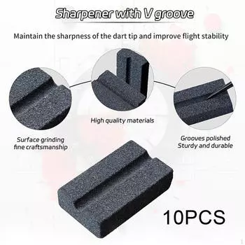 10 шт. точилка для наконечников дротиков для инструмента для снятия наконечников портативная с V-образной канавкой для обслуживания компактный песок
