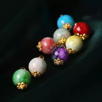 10 шт. традиционных китайских пуговиц 10 мм, цветные стеклянные пуговицы с ножкой, аксессуары для женской одежды 10mm белый